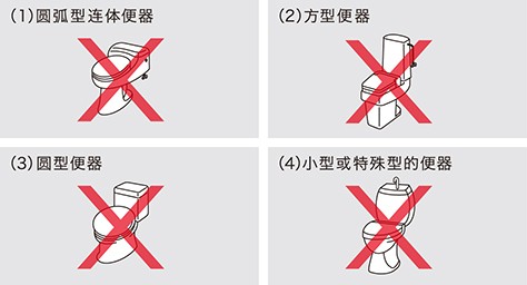 無法安裝的便器示例