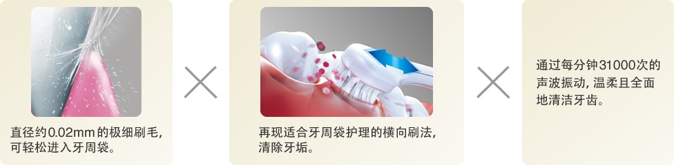 摩擦清除隱藏在牙周袋里的牙周病病原體※1
